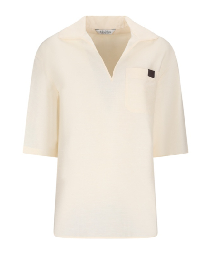 Max Mara Osiride Linen And Silk-blend Polo Shirt In White