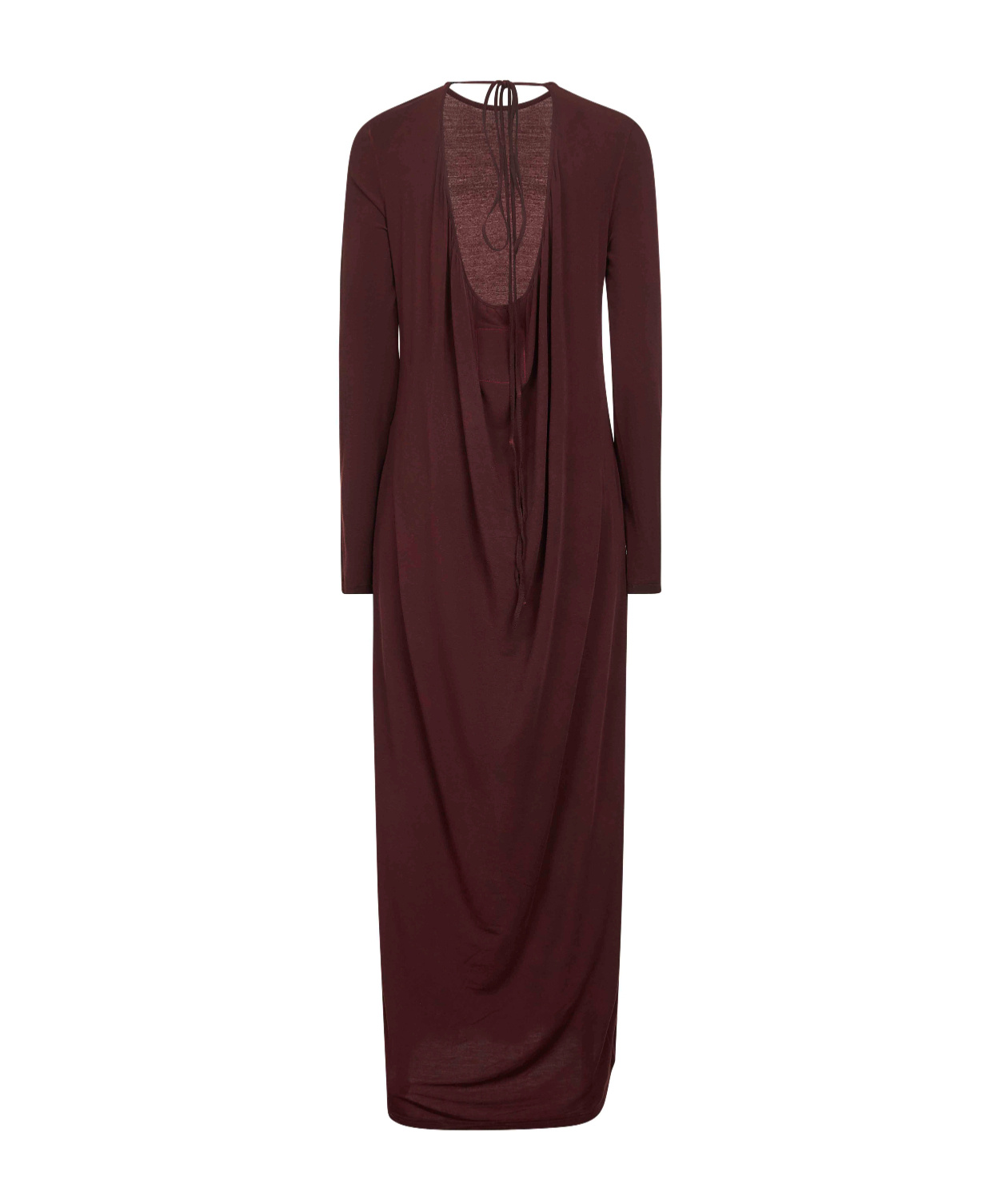 Uma Wang Stretch Jersey Dea Long Dress In Brown