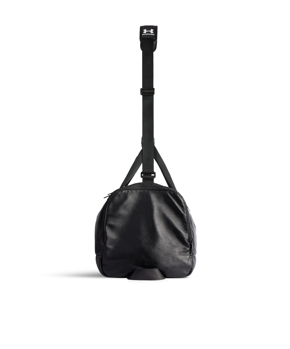 Balenciaga Maxi Logo Leather Duffle Bag In Black