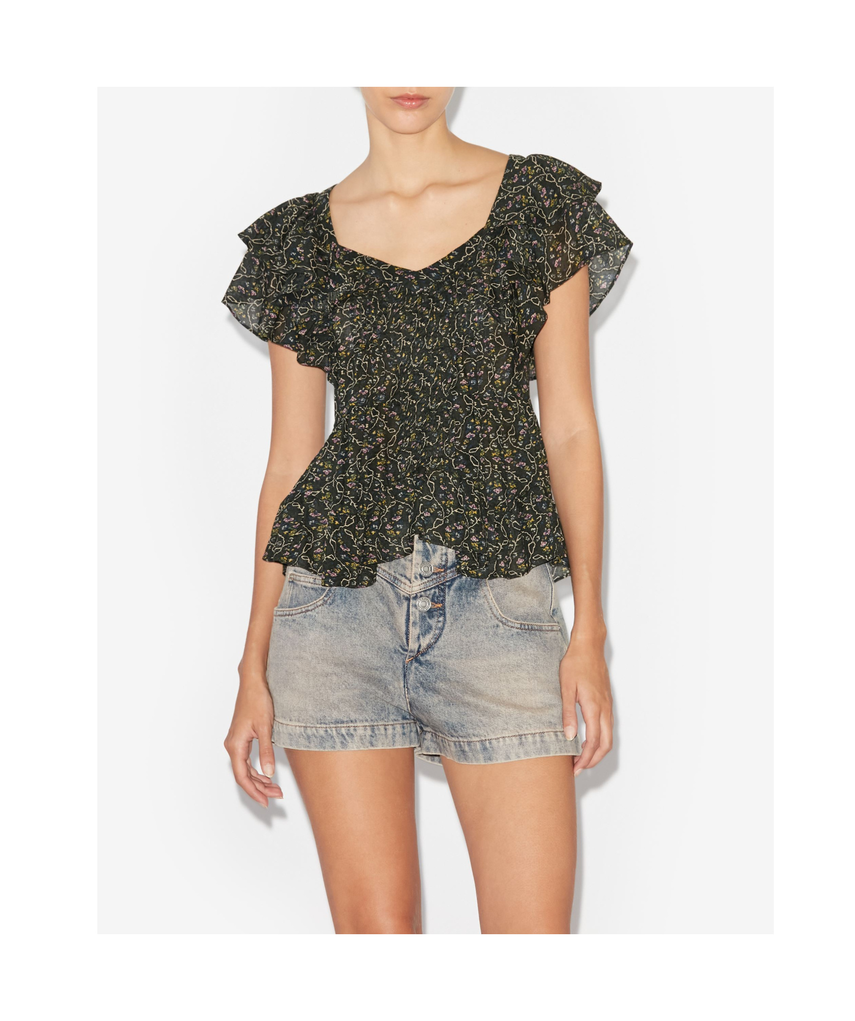 Isabel Marant Étoile Madrana Organic-cotton Blouse In Black