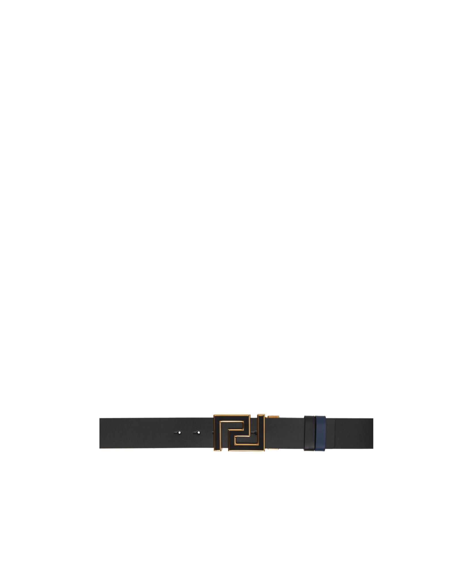 Versace Greca Double-sided Belt In Black