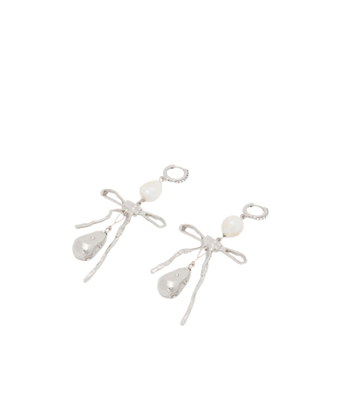 Marni Silver Bow Drop Earrings In Silver