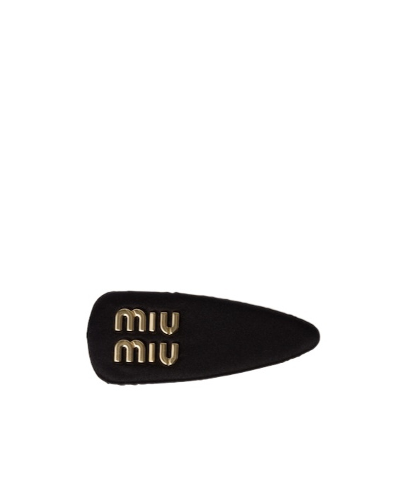 Miu Miu Patent Leather Hair Clip In Briarwood
