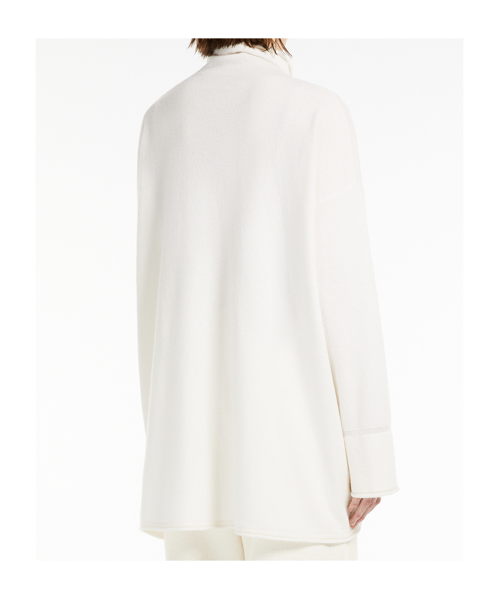 Max Mara Lightweight Cashmere Turtleneck High Collar In White