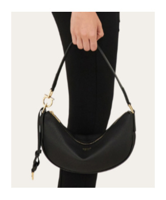 Shop Ferragamo Zippered Shoulder Bag In Black