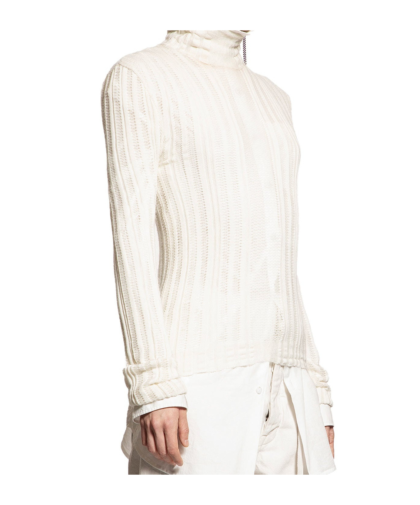 Ann Demeulemeester Long Sleeve Sweater In White