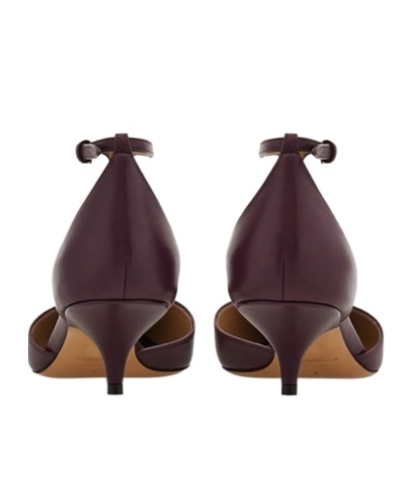 Ferragamo Maroon Pointed Toe Pumps In Burgundy