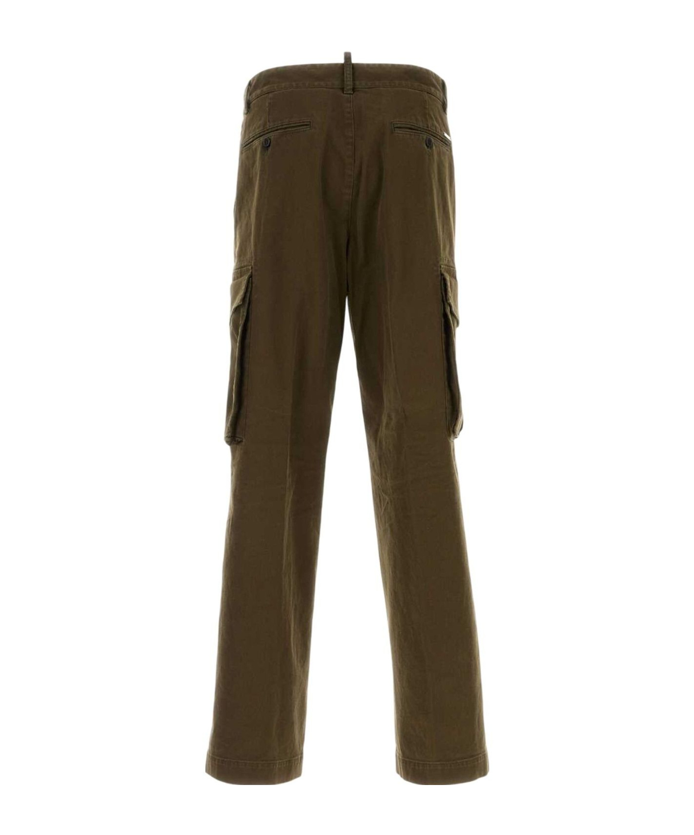 Dsquared2 Dsquared Olive Green Stretch Cotton Loose Cargo Pant