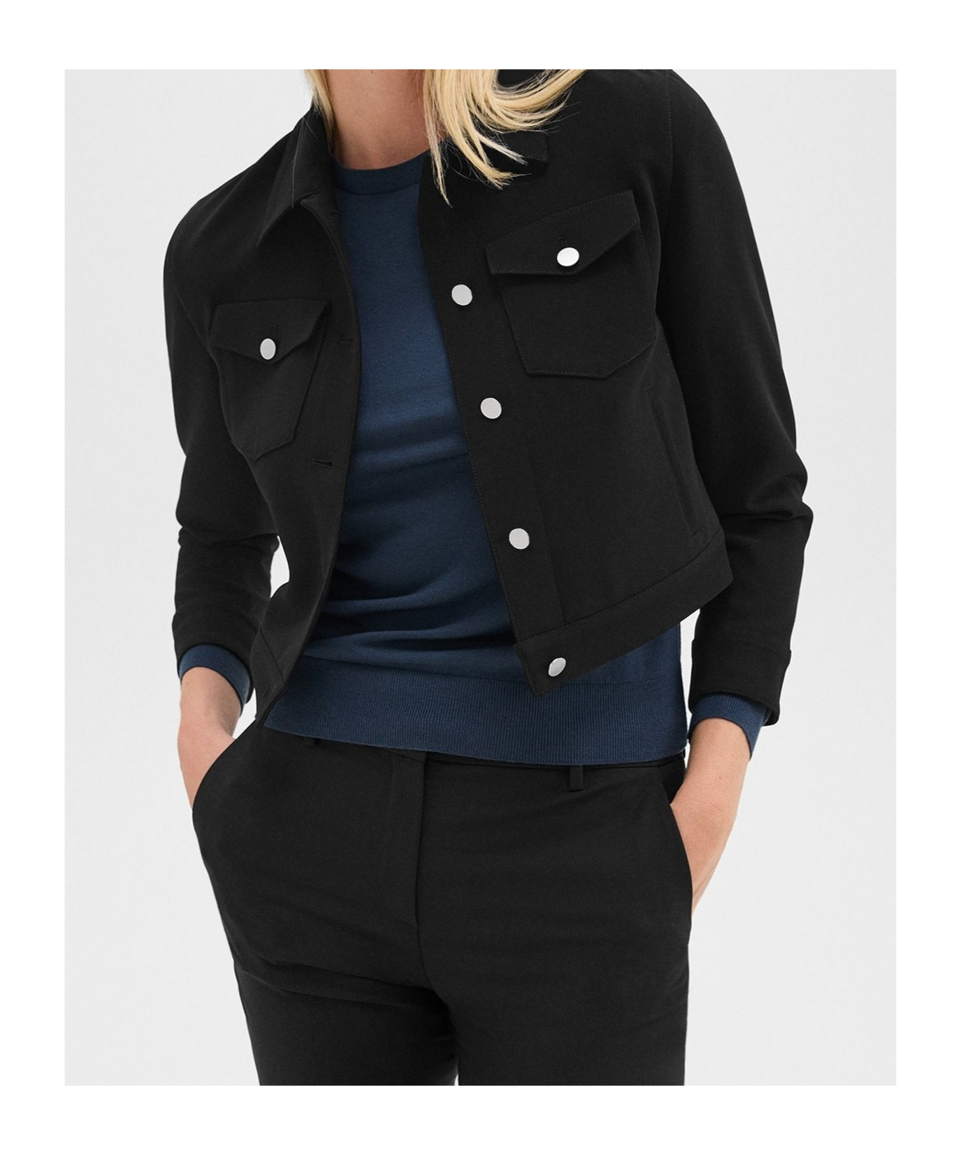 Theory Shrunken Trucker Jacket In Black