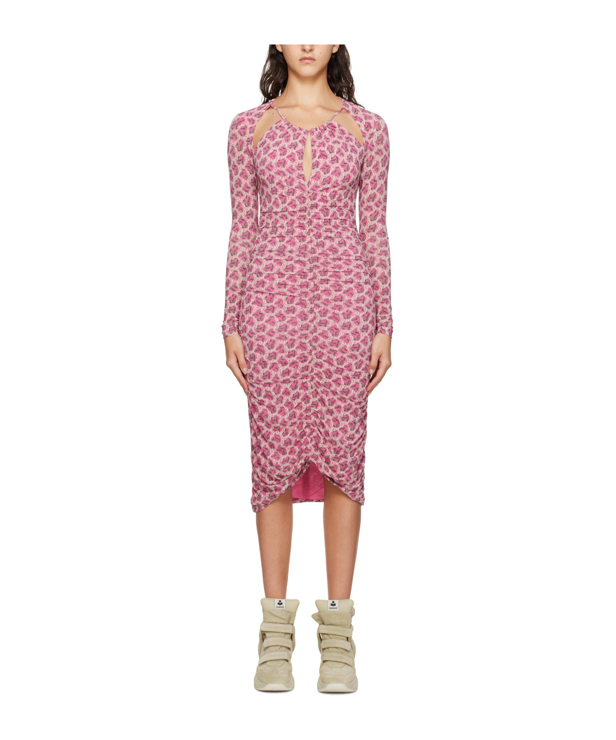 Isabel Marant Pink Logane Midi Dress In Pink