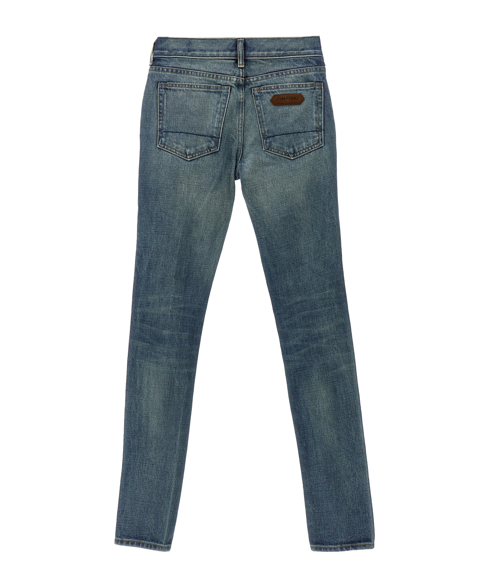 Shop Tom Ford Logo Patch Skinny Jeans In Blue