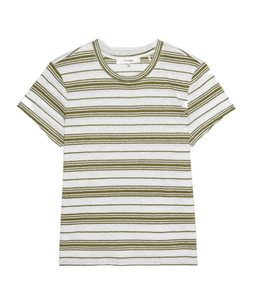 Frame Striped Short-sleeved T-shirt In White