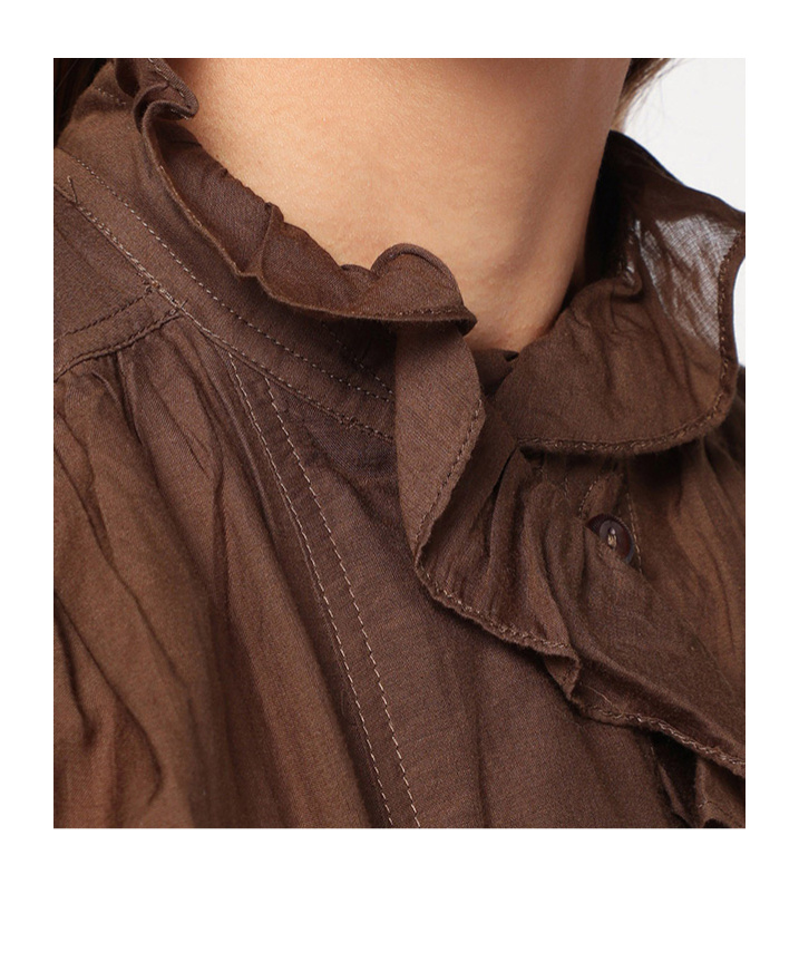 Isabel Marant Étoile Kaki Pamias Shirt With Ruffles In Brown