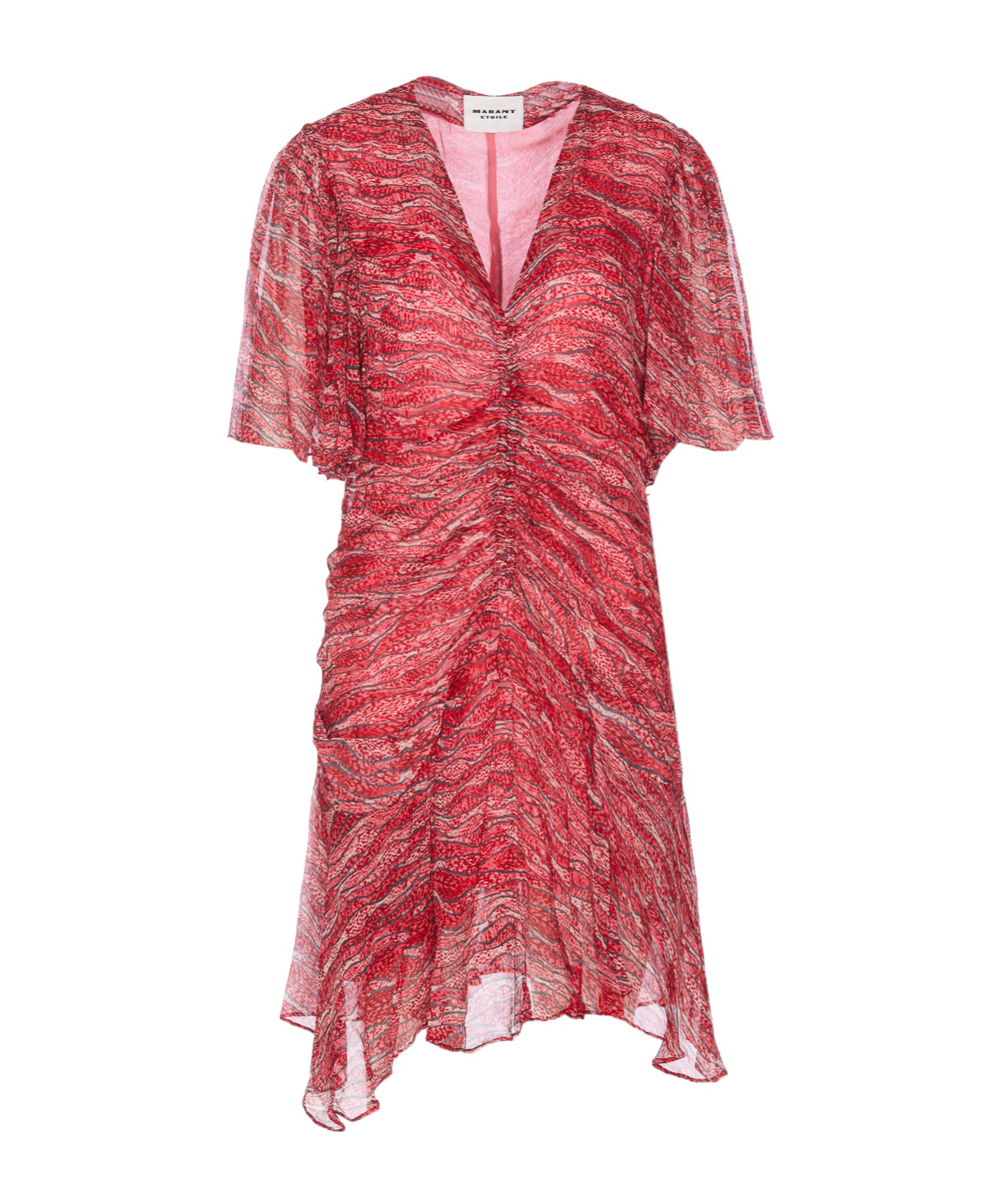 Isabel Marant Étoile Red Printed Muslin Short Vivienne Dress In Red