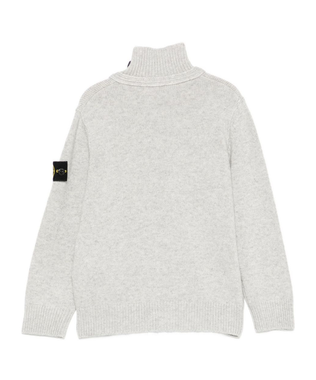 Stone Island Long-sleeved Knitted Cardigan In Gray