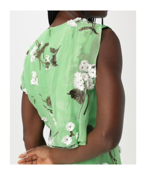 ERDEM EMBELLISHED CHIFFON MIDI DRESS 