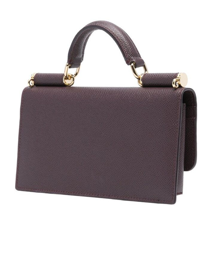 Dolce & Gabbana Structured Phone Bag With Textured Finish In Purple
