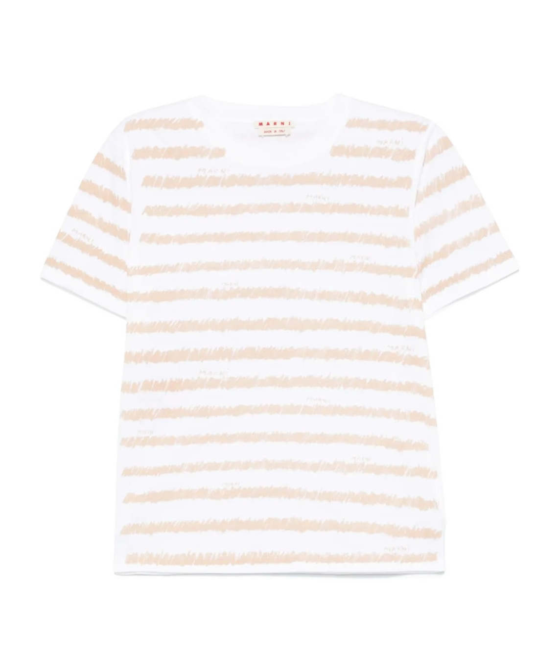 Marni Scribble Stripes T-shirt In White