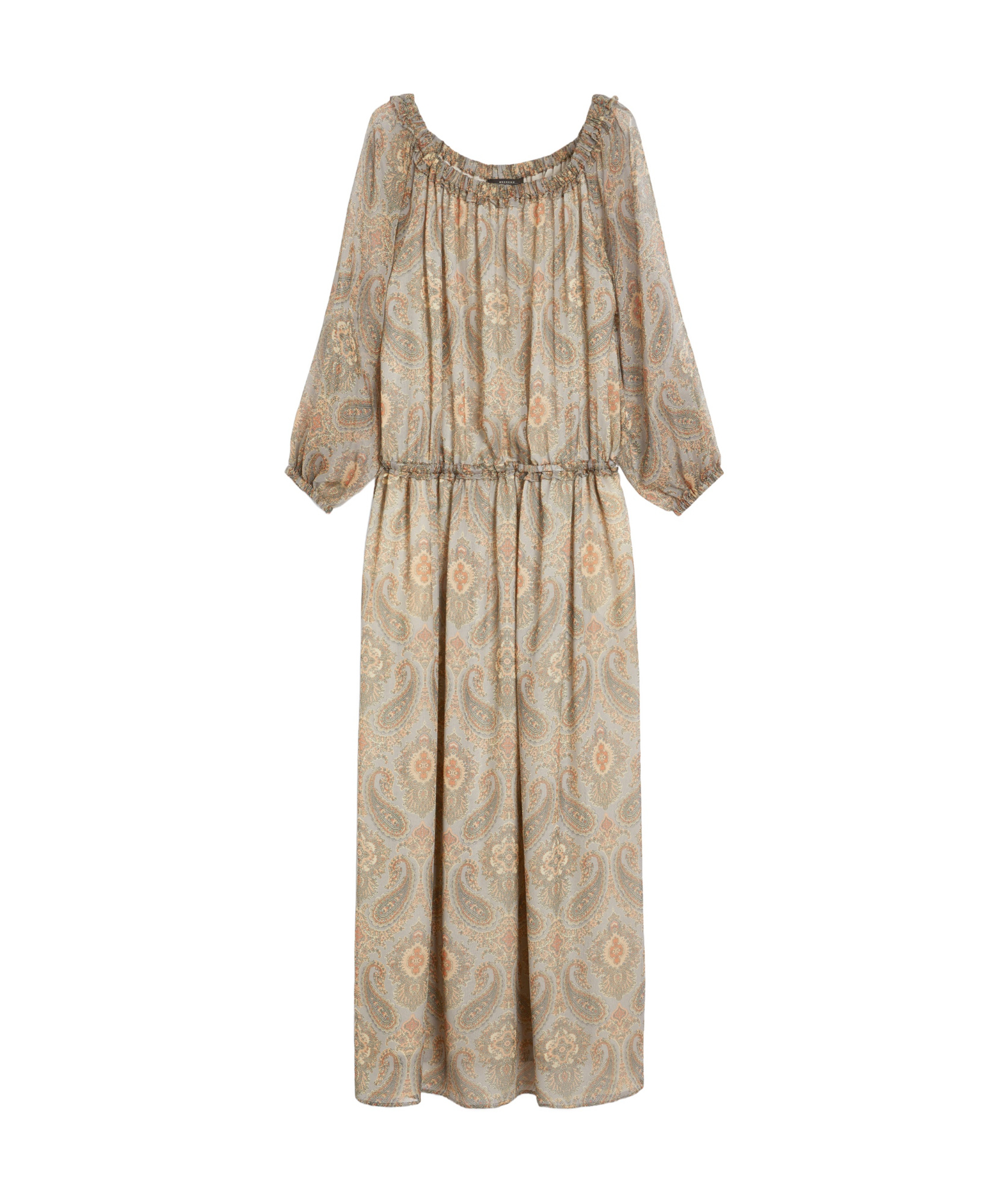 Weekend Max Mara Patterned Georgette Dress In Nude