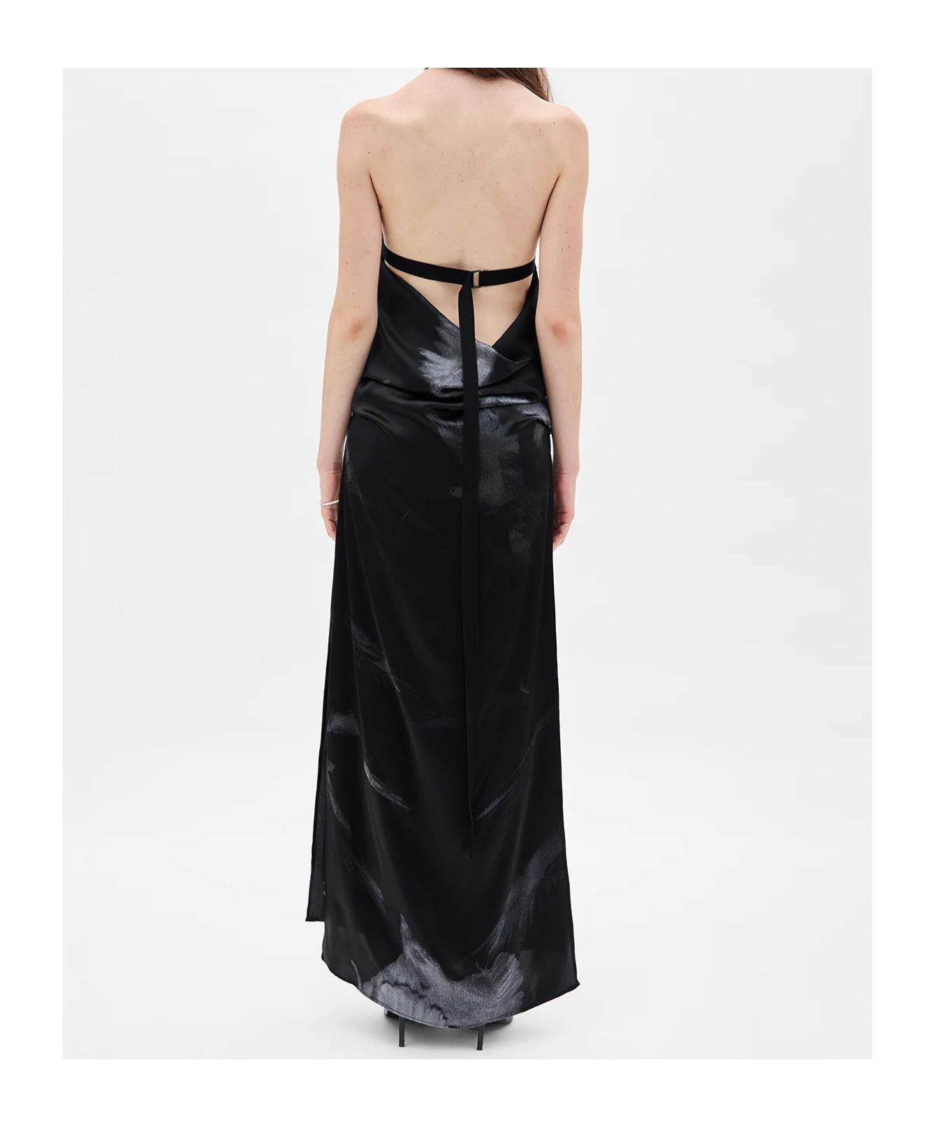 Ann Demeulemeester Rut Highneck Open Back Maxi Dress In Black