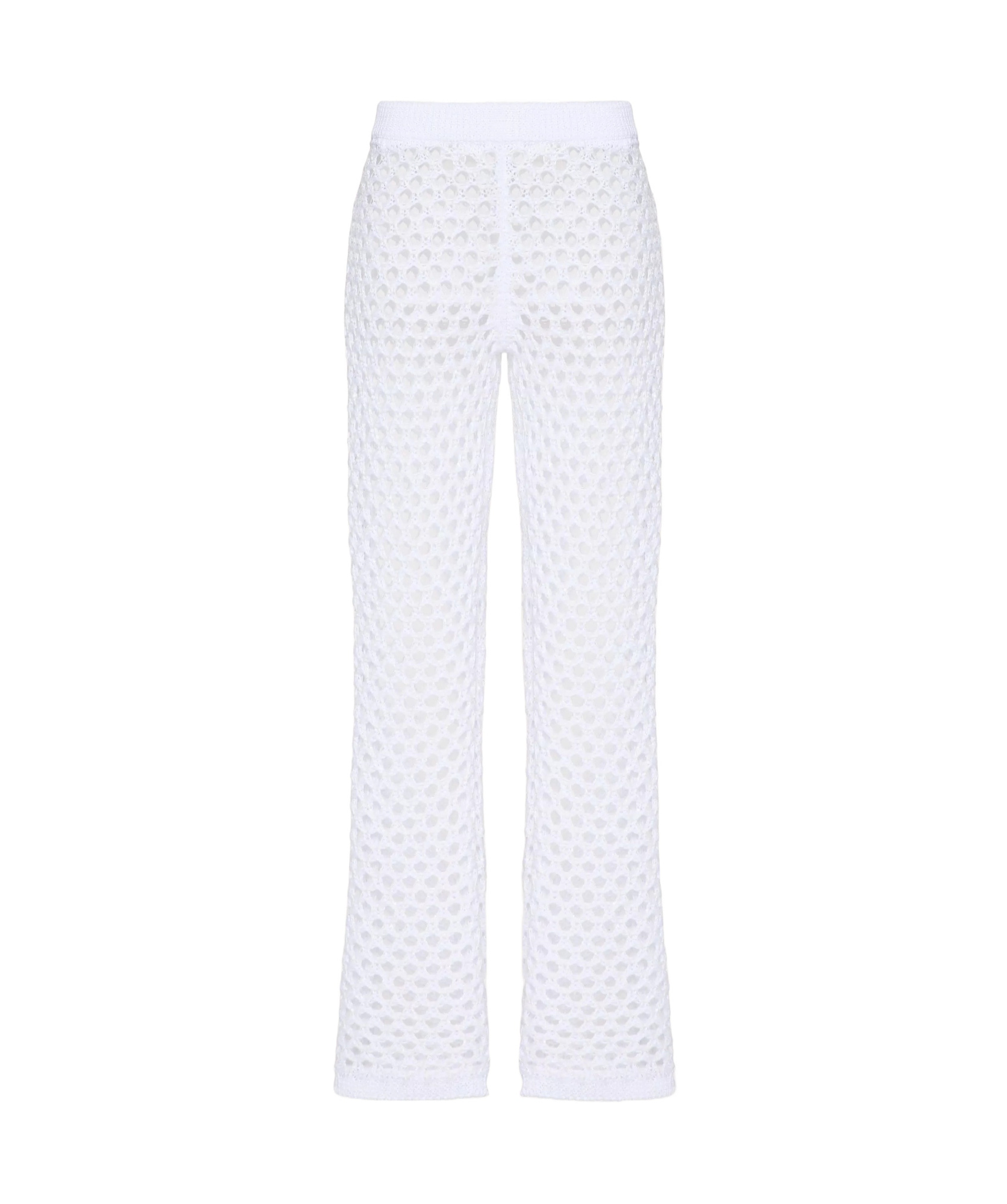 Valentino Mesh Elastic Waist Casual Pants In White