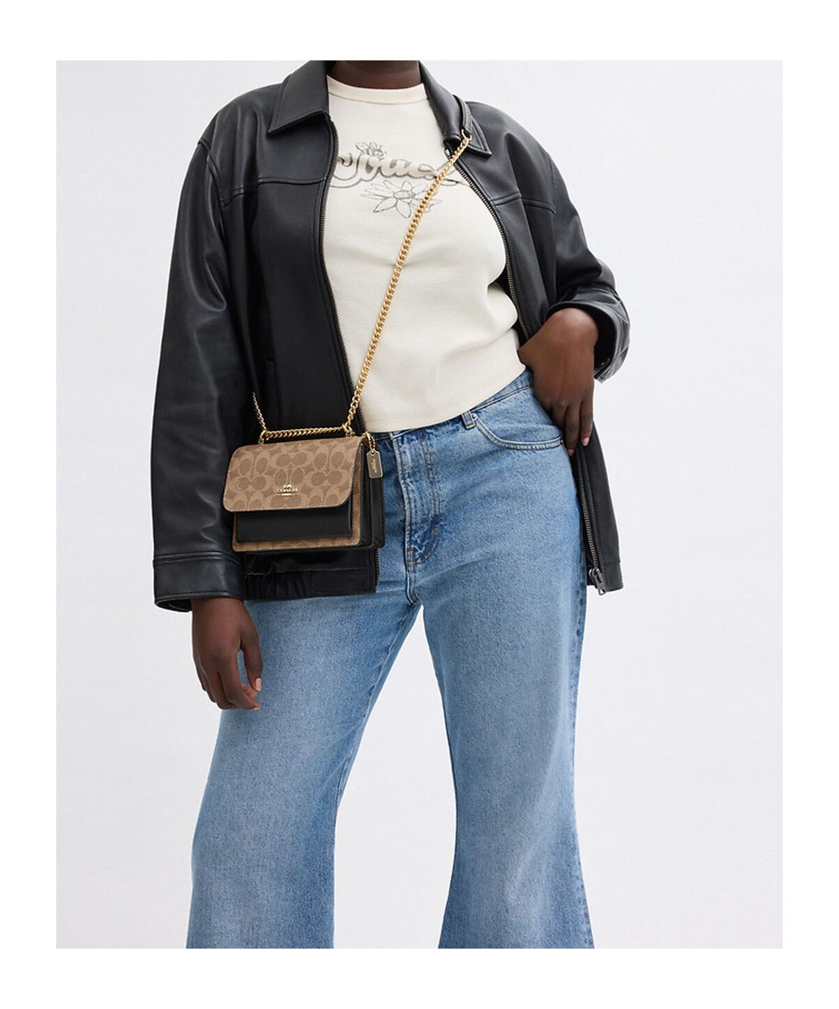 Coach Mini Kare's Signature Canvas Crossbody Bag In Brown