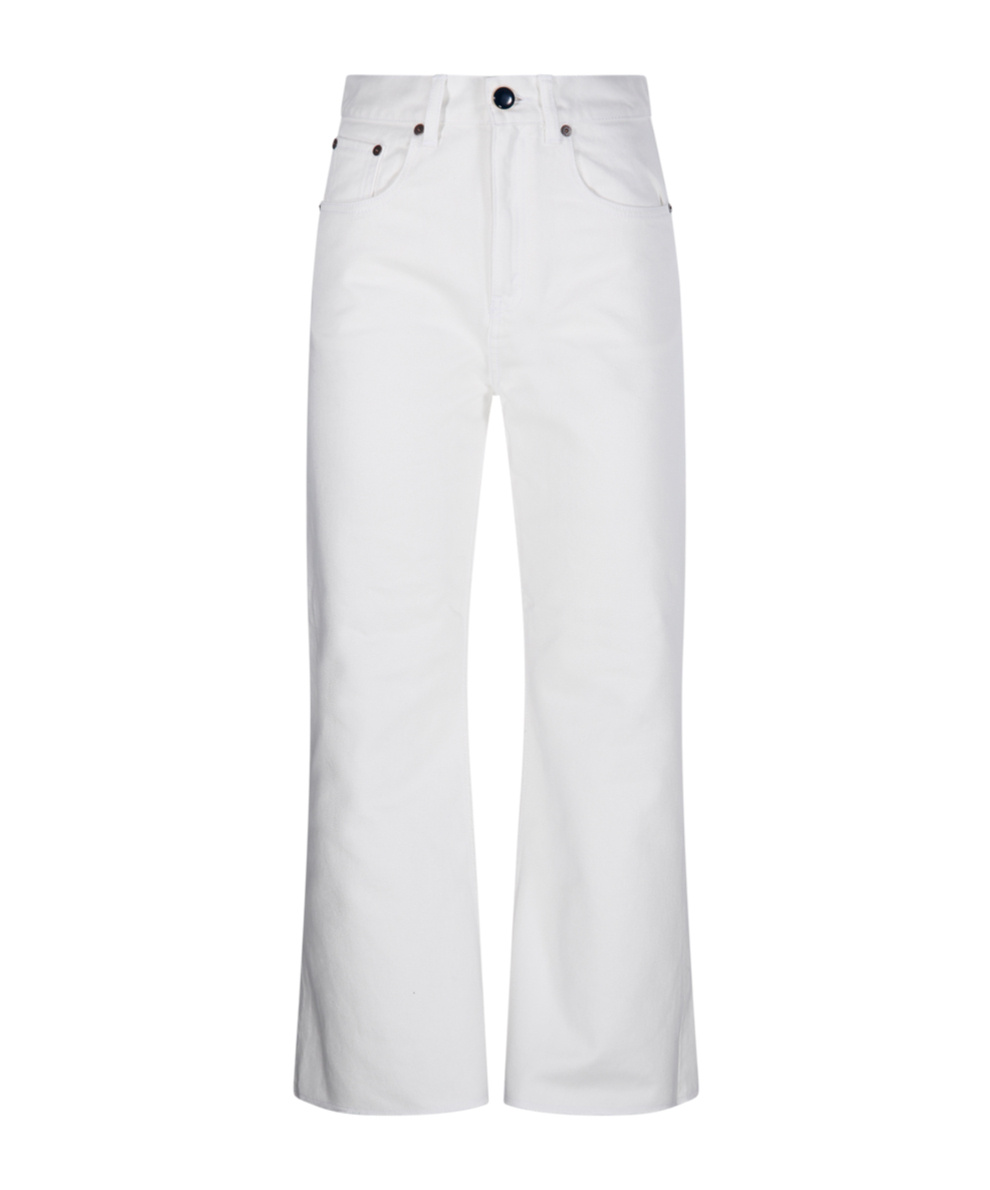 Victoria Beckham Mia High Rise Wide Cotton Denim Jeans In White