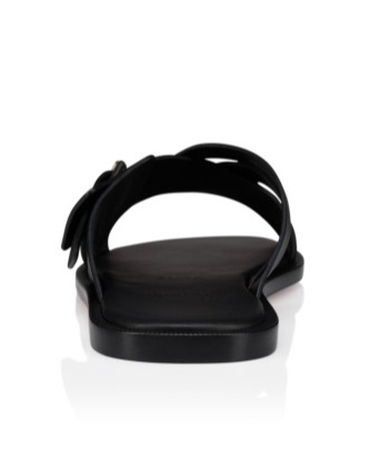 Christian Louboutin Leather Emircross Sandals In Black