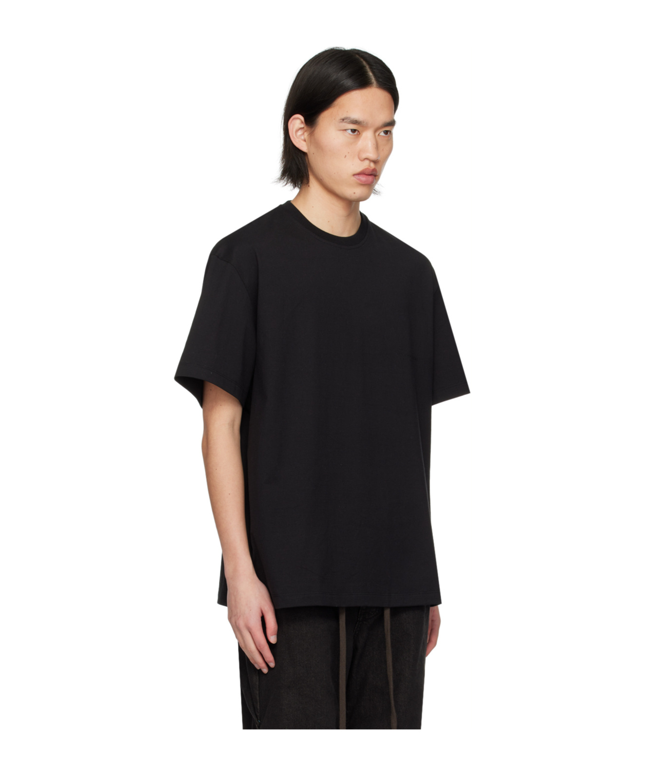 Wooyoungmi Black T-shirt With Maxi Print On The Back In Black