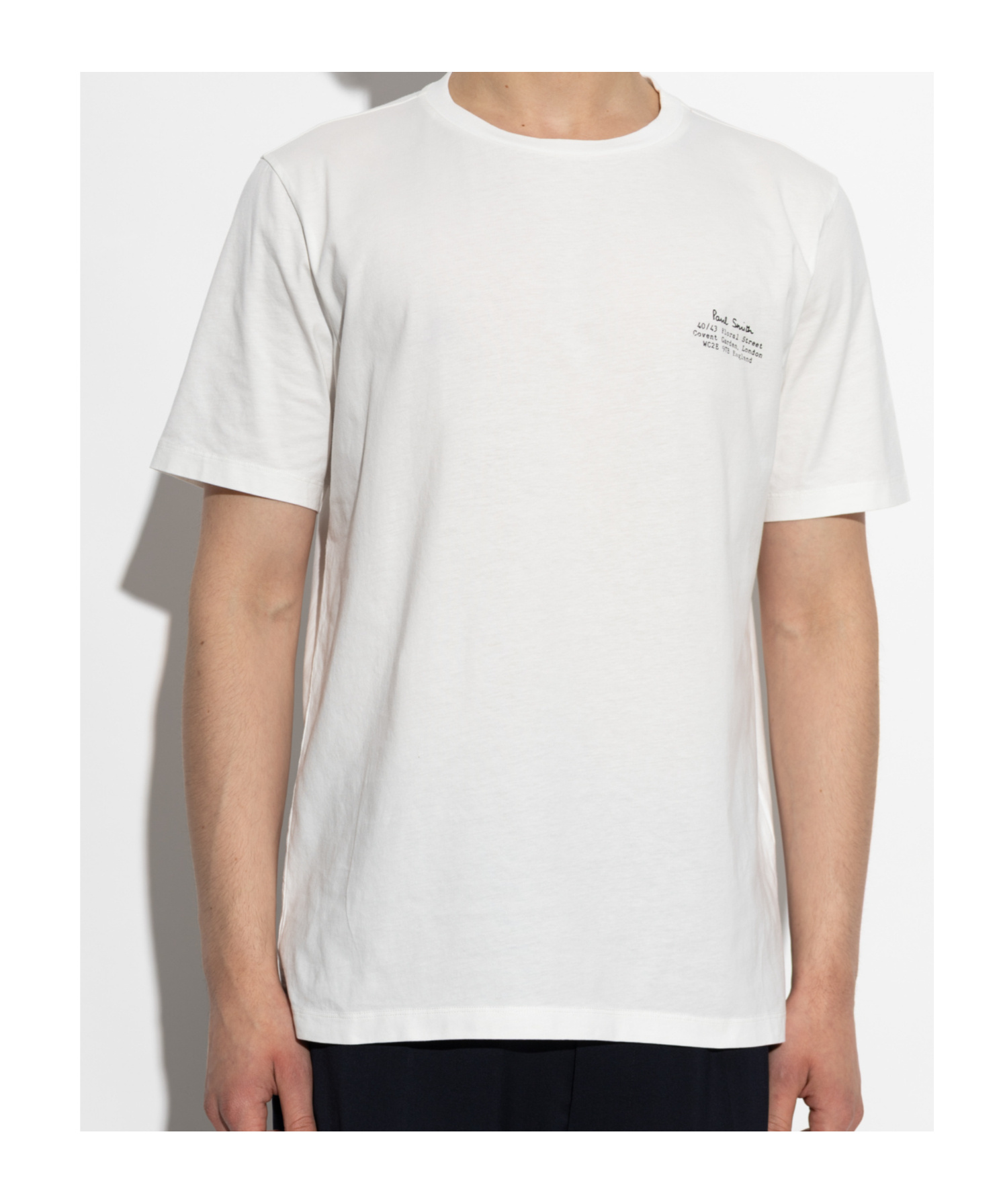 Paul Smith Text-embroidered Crew-neck T-shirt In White