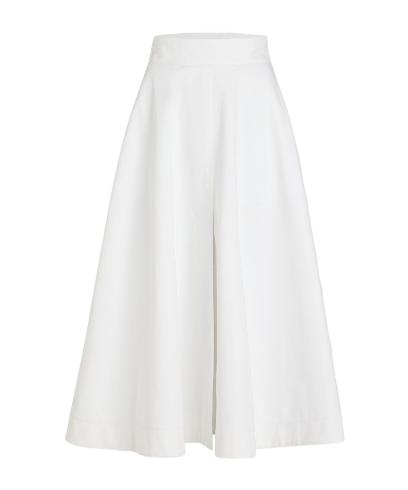 Patou Long A-line Skirt In Organic Cotton Gabardine