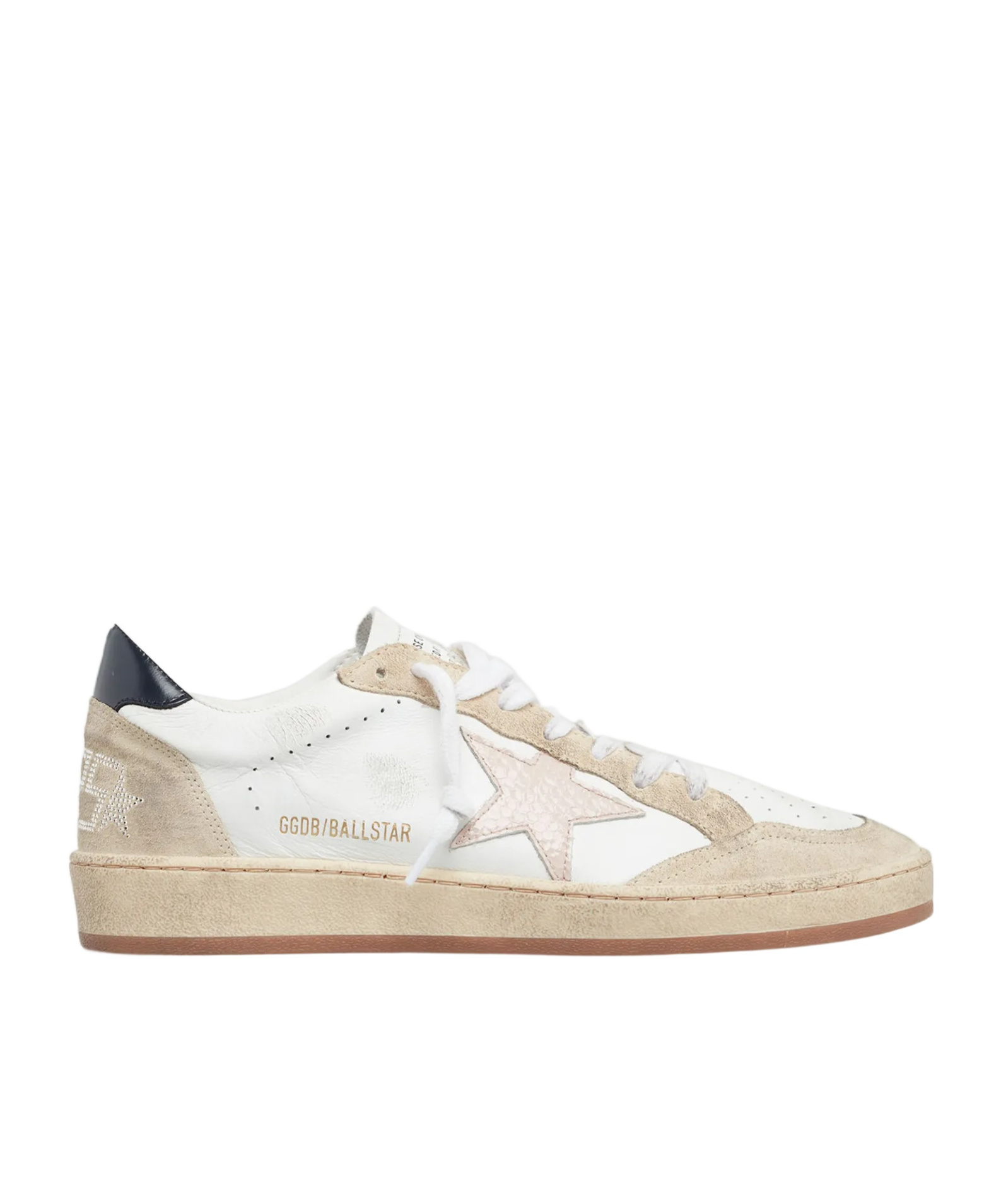 Golden Goose 20mm Ballstar Leather Sneakers In Nude