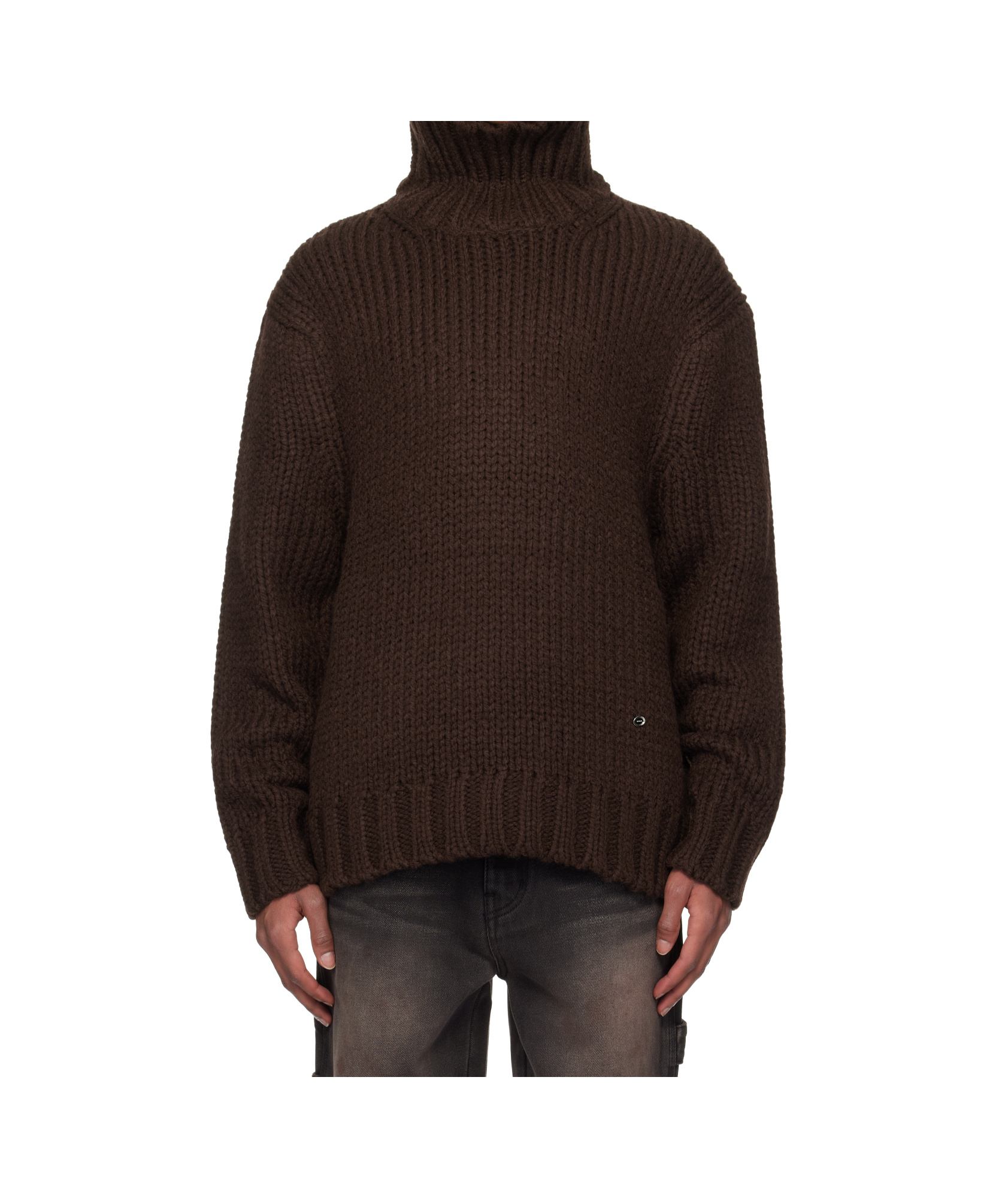 We11 Done Turtleneck Sweater In Brown