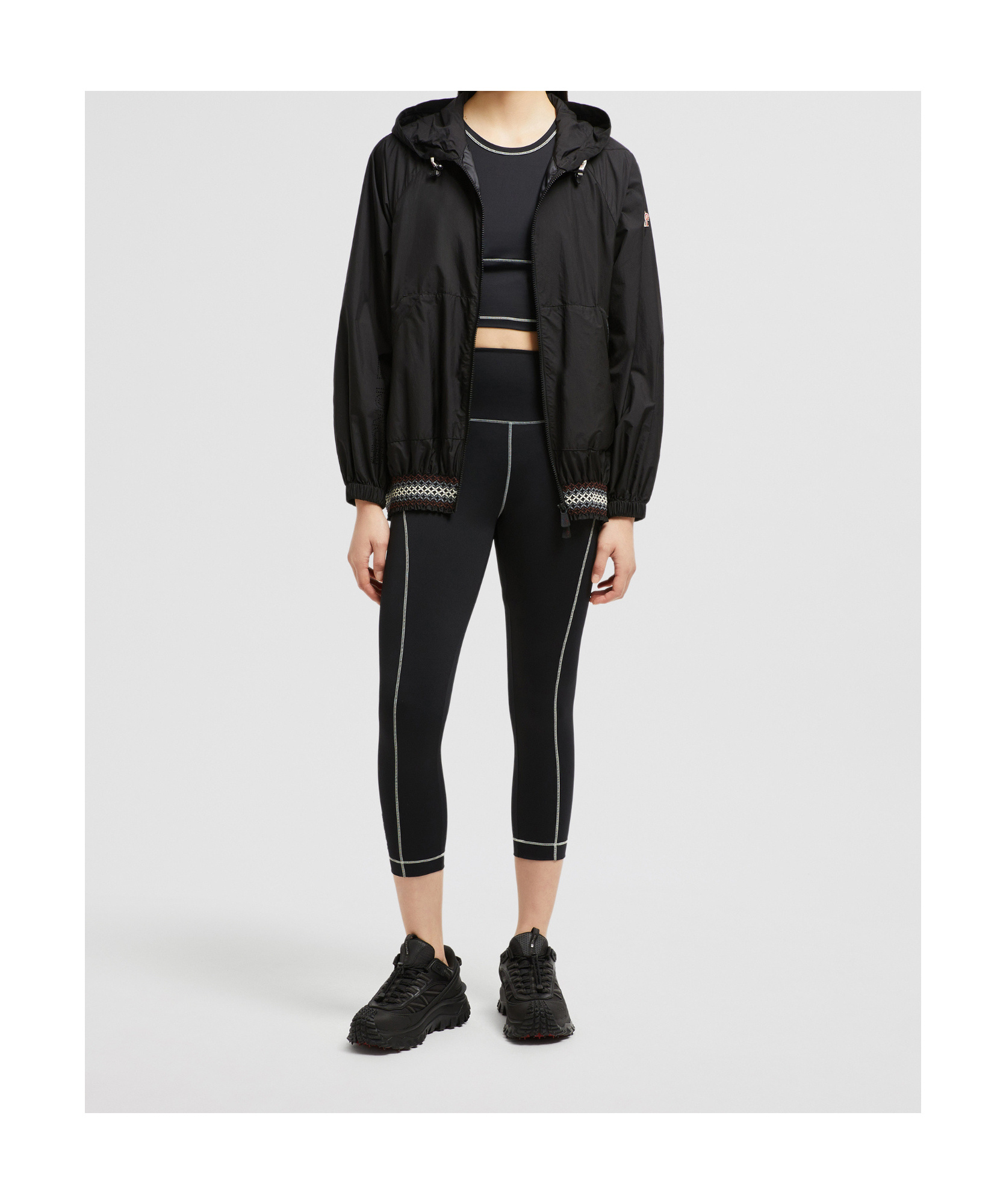 Shop Moncler Logo-patch Leggings In Black