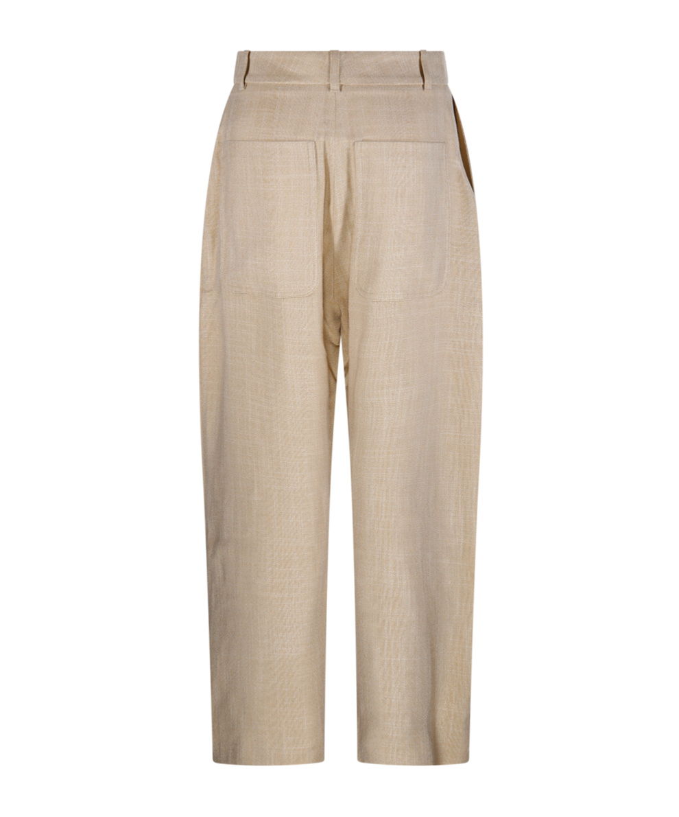 Studio Nicholson Wool-linen Trousers In Nude