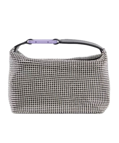 Eéra Moonbag Decorative Mesh Handbag In Gray