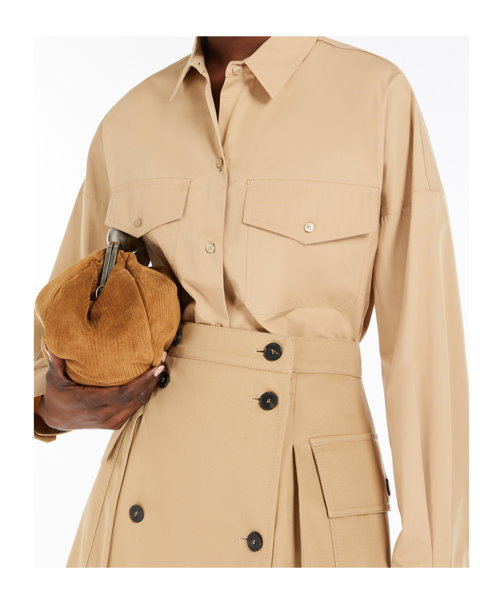 Weekend Max Mara Women's Skipper Shirt Beige | Size 46 | 2515111021600012 In Nude