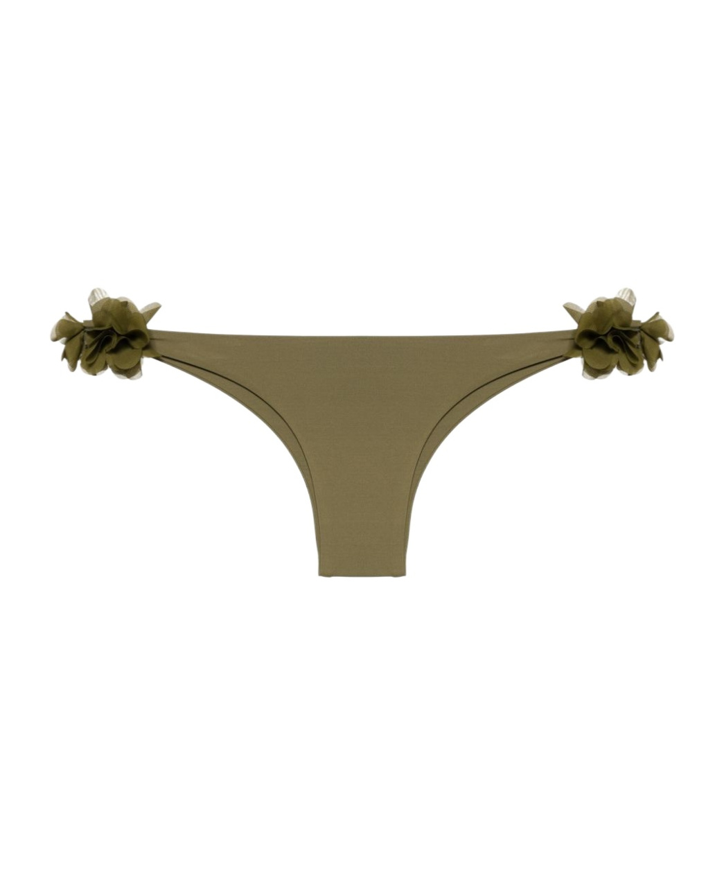 La Reveche Rasha Floral-appliqué Bikini Bottom In Green