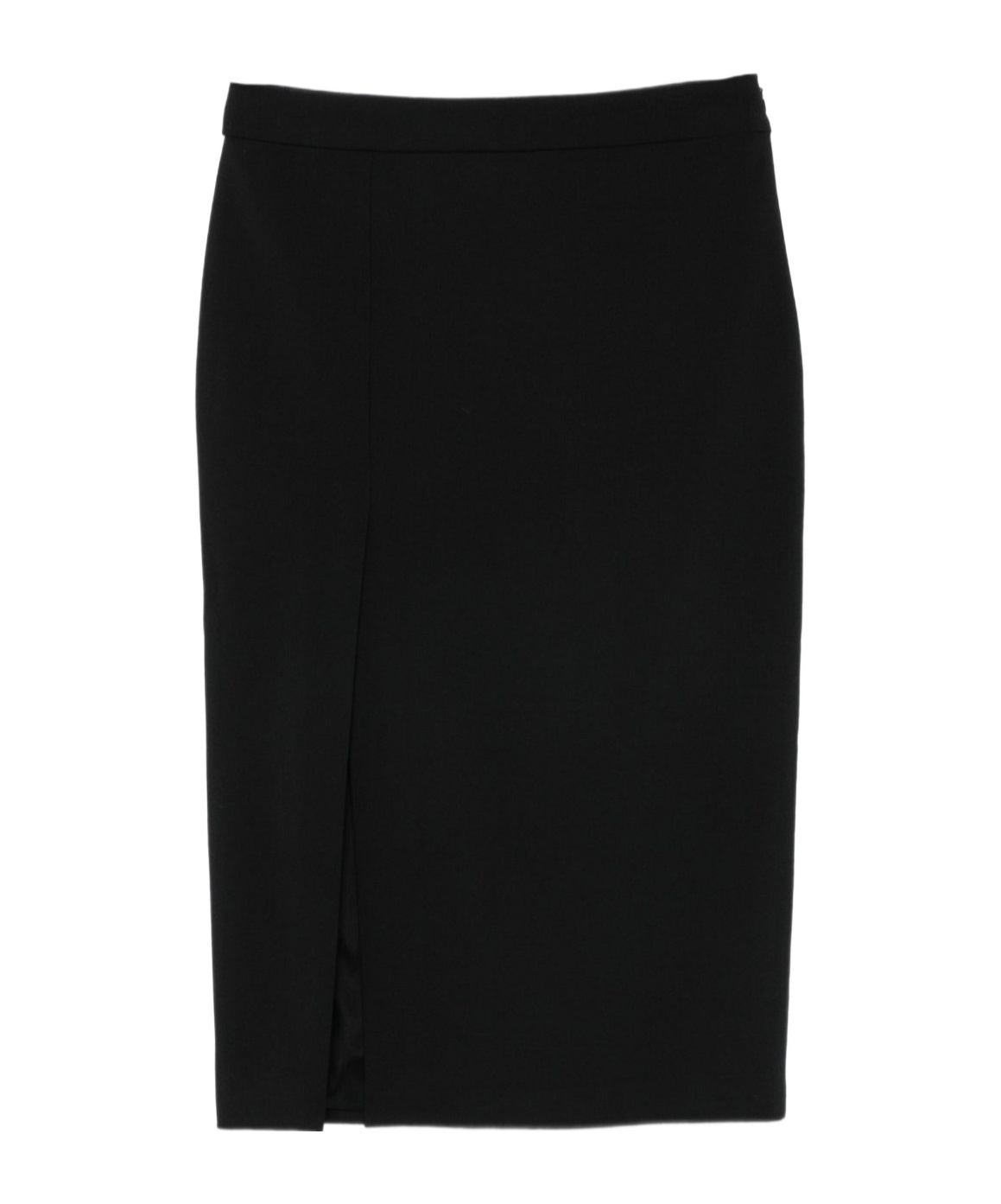 Dondup Side-split Pencil Midi Skirt In Black