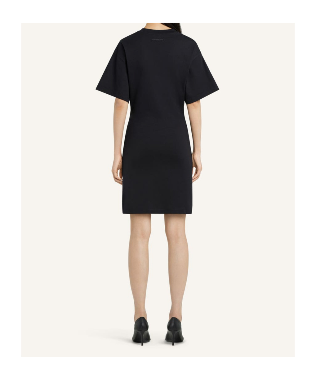 Courrèges Embroidered Logo Mini T-shirt Dress In Black