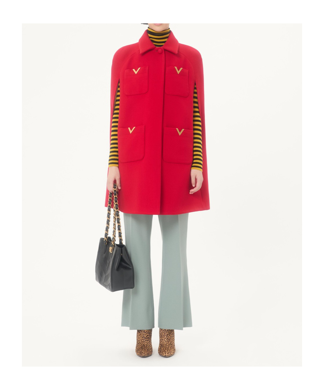 Valentino Light Diagonal Wool Trousers In Green