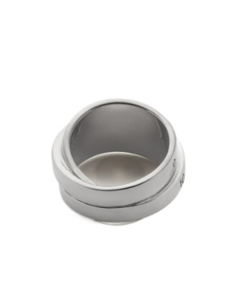 Mm6 Maison Margiela Triple Logo Ring In Metallic