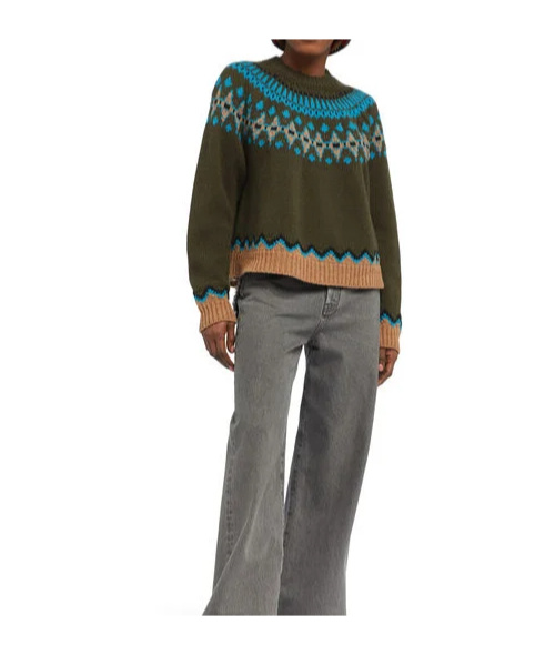 Alanui Sweet Winter Fair Isle Pattern Wool Sweater In Multi