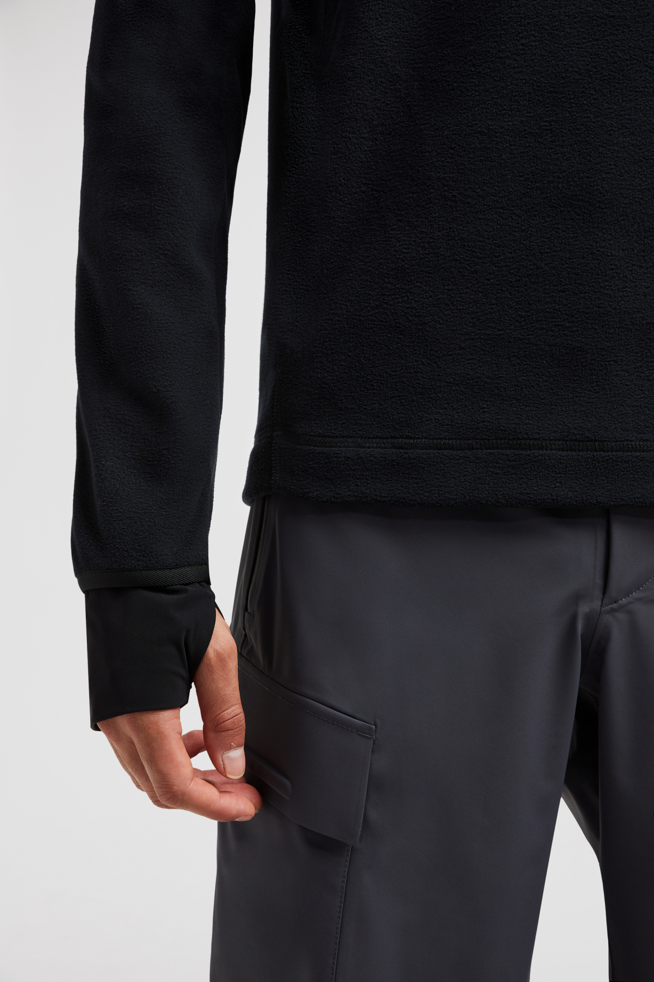 Moncler Logo-patch Performance Sweatshirt In Black