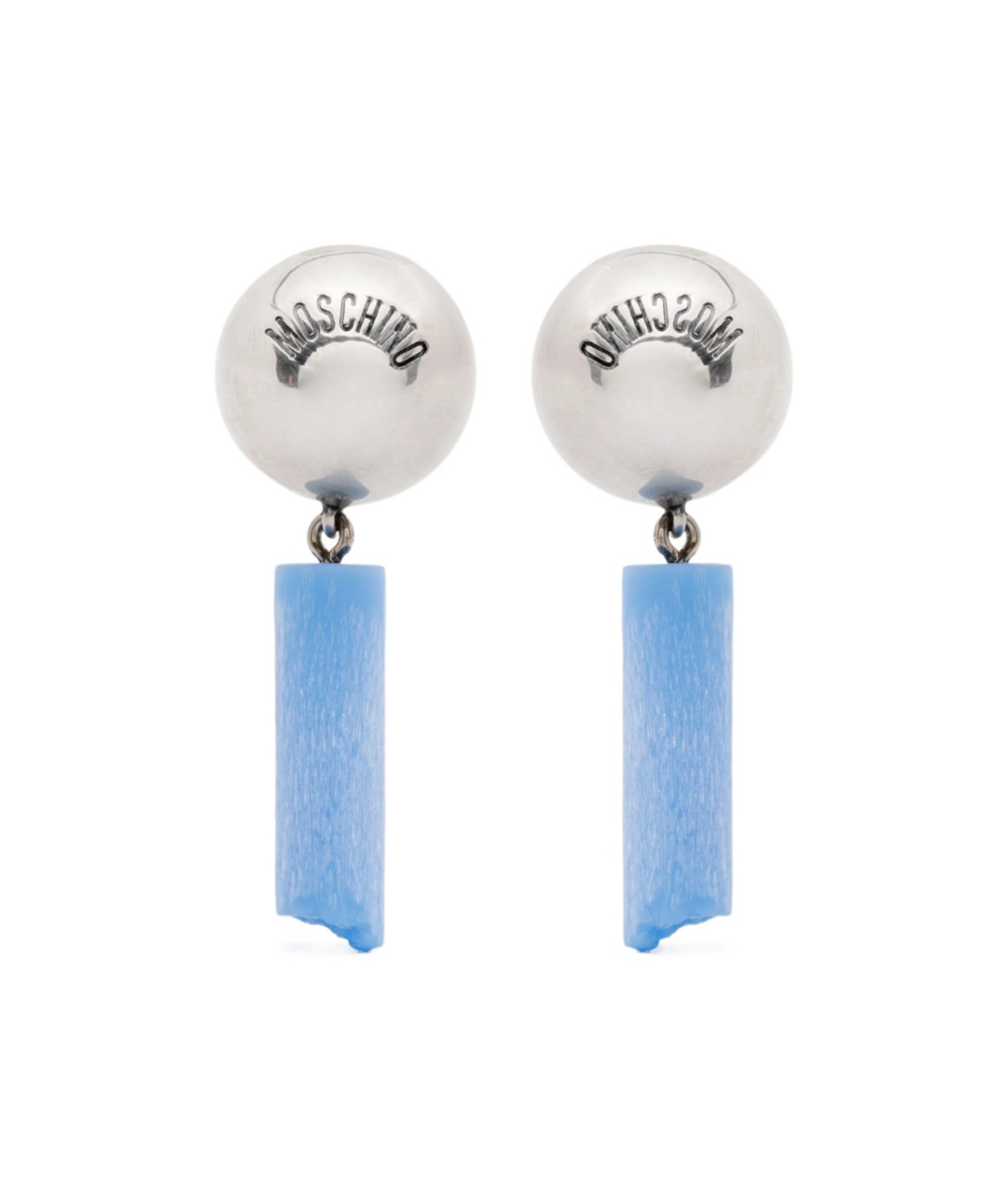 Moschino Logo Earrings In Multi