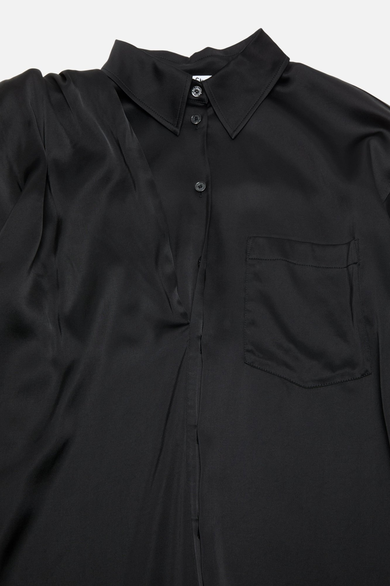 Acne Studios Layered Satin Blouse In Black