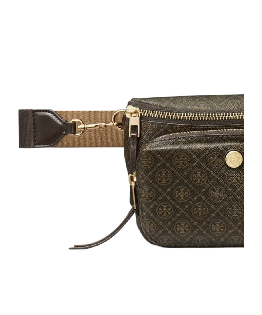 Tory Burch T Monogram Coated Canvas Mini Belt Bag In Brown
