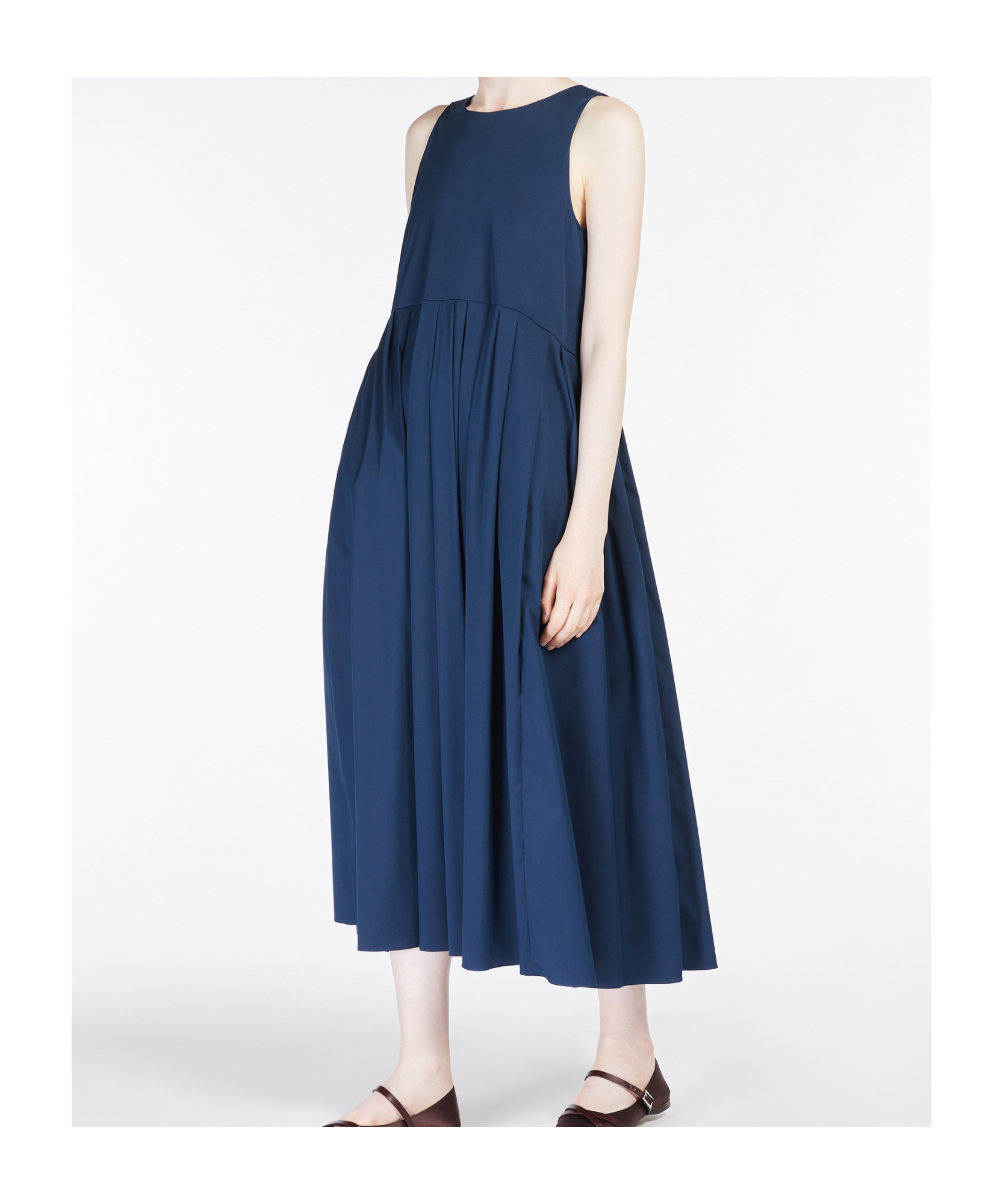 Max Mara Robe Sans Manches En Popeline In Blue