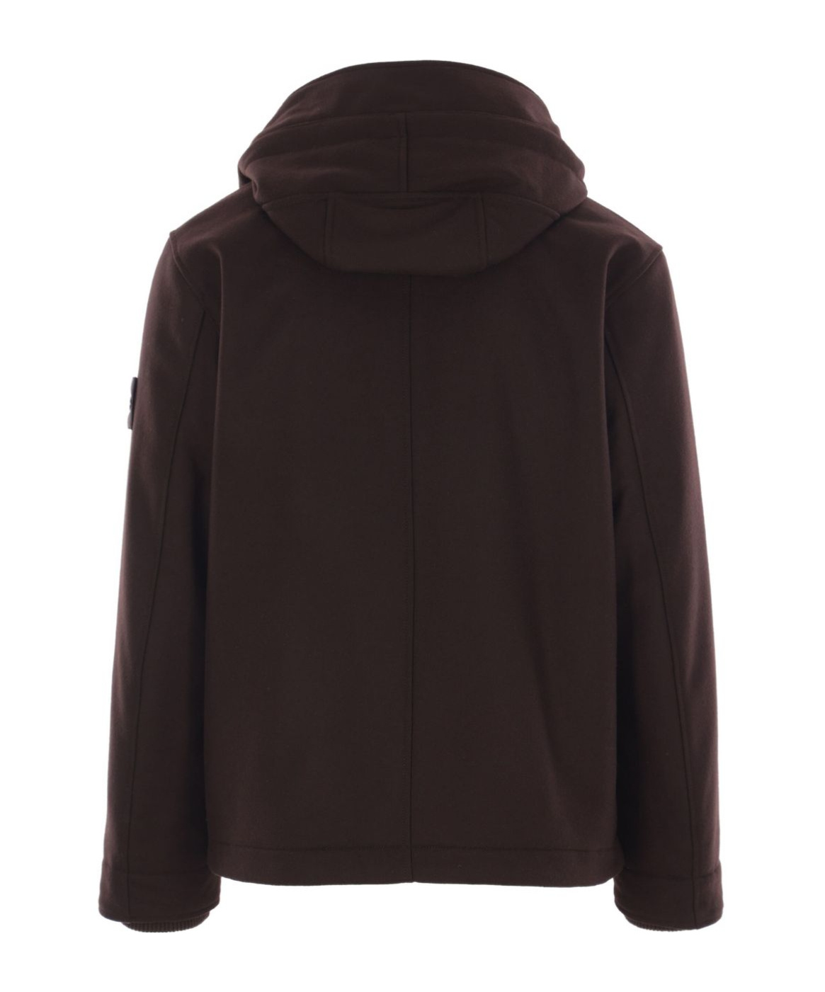 Stone Island Hooded Button-fastening Coat In Brown