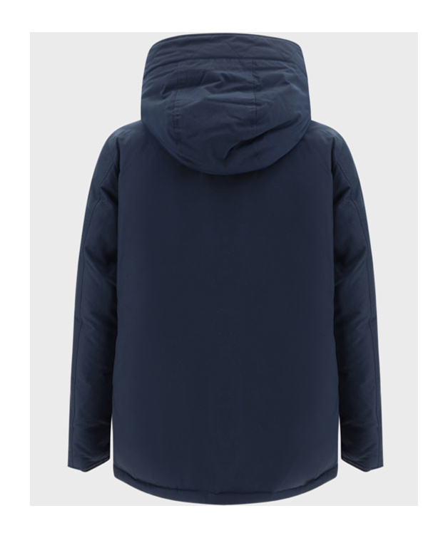 Woolrich Arctic Button-up Hooded Down Jacket In Black